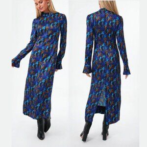 Staud Sapphire Sirens Thicket Dress Midi Long Sleeve nwot 17769